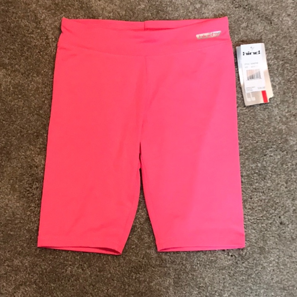 NWT girls spandex hot pink shorts - Hind
